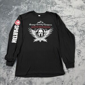 Orange County Choppers Spartan‎ Brotherhood Long Sleeve Shirt Black Small Mens